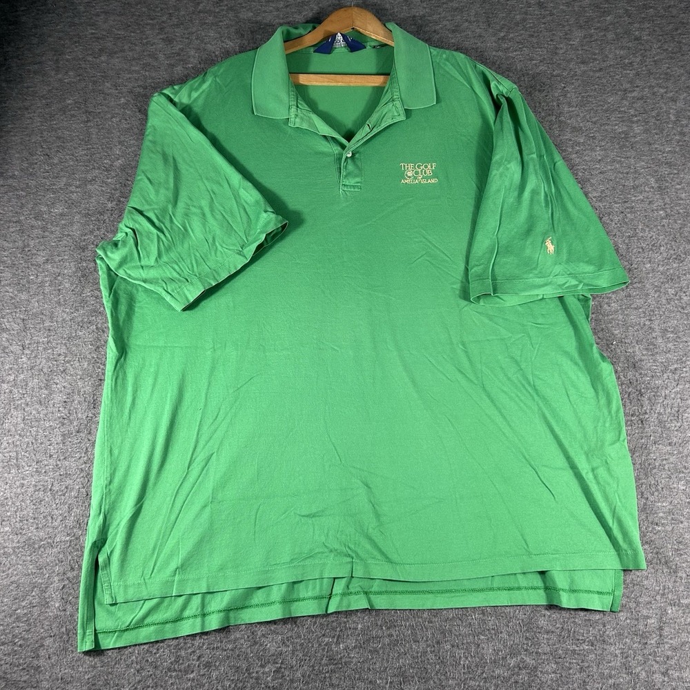 Polo Golf Ralph Lauren Polo Shirt AMELIA ISLAND CLUB Short Sleeve Golf 2XL Green